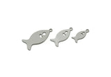 Steel Fish Charm, Stainless Steel Fish Charms With 1 Loop, Blanks, Findings (15/20/25x0.80mm) SMP3327