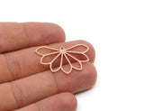 Copper Flower Charm, Raw Copper Flower Charms With 1 Loop, Charm Pendants, Earring Findings (15/22x0.80mm) SMP2863
