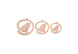 Copper Cat Charm, Raw Copper Cat Charms With 1 Loop, Animal Jewelry, Findings (20/25/30x0.80mm) SMP3317