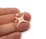 Copper Charm, Raw Copper North Star Charms With 1 Loop, Pole Star Findings, Earring Charms, Pendant Charms (40/30x0.80mm) SMP3015
