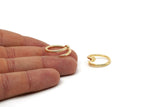 Gold Nail Ring, 2 Gold Plated Brass Adjustable Nail Rings - (15mm) D0433 Q0200