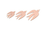 Copper Bird Charm, Raw Copper Bird Charms, Charm Pendants, Earring Findings (19/24/29x0.80mm) SMP2942