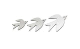 Steel Bird Charm, Stainless Steel Bird Charms, Charm Pendants, Earring Findings (19/24/29x0.80mm) SMP2943