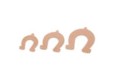 Copper Horseshoe Charm, Raw Copper Horseshoe Charms With 1 Loop, Pendant Findings, Parts Of Jewelry (20/25/30x0.80mm) SMP3097