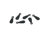 Black Drop Charm, 100 Oxidized Black Brass Drop Charms With 1 Loop, Findings (12x4x0.50mm) B0348