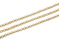Gold Rolo Chain, Gold Plated Brass Rolo Belcher Chain, Link Chain (5mm) BS 1019