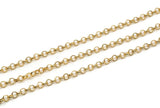 Gold Rolo Chain, Gold Plated Brass Rolo Belcher Chain, Link Chain (5mm) BS 1019