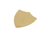 Brass Rosette Blank, 2  Raw Brass Stamping Blanks, Shield Without Holes (50x46x0.80mm) SMP2883