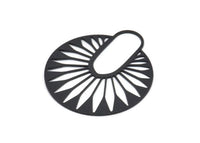 Siyah Yuvarlak Charm, 2 Oksitlenmiş Siyah Pirinç Yuvarlak Şekilli Charm, Kolye Uçları, Bulgular (36x32x0,60 mm) SMP2075 A6895