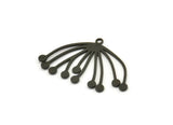 Black Dandelion Charm, 8 Oxidized Black Brass Taraxacum Charms With 1 Loop (33x20x0.60mm) A3161 H1004