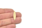Brass Marquise Charm, 10 Pieces Raw Brass Oval Shaped Charms With 2 Holes, Connector Findings (36x7x0.80mm) SMP2624 A5748