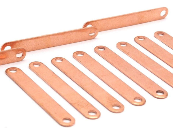 Copper Personalized Bar, 12 Raw Copper Stamping Connector, Blanks (6x44x0.80mm) D0524