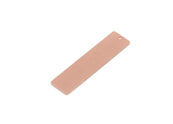 Copper Rectangle Bar, 2 Pieces Raw Copper Rectangle Charms 1 Hole, Necklace Bars, Brass Pendants (40x10x0.80mm) SMP2869