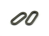 Black Oval Connector, 6 Oxidized Brass Black Oval Connectors, Charms, Findings (20x8x2mm) E004