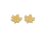 Brass Leaf Blank, 24 Raw Brass Plane Tree Leaf Blanks, Findings (10x9.5x0.80mm) SMP2882