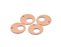 Copper Round Charm, 24 Raw Copper Round Charms With 1 Hole (13x0.80mm) M01639