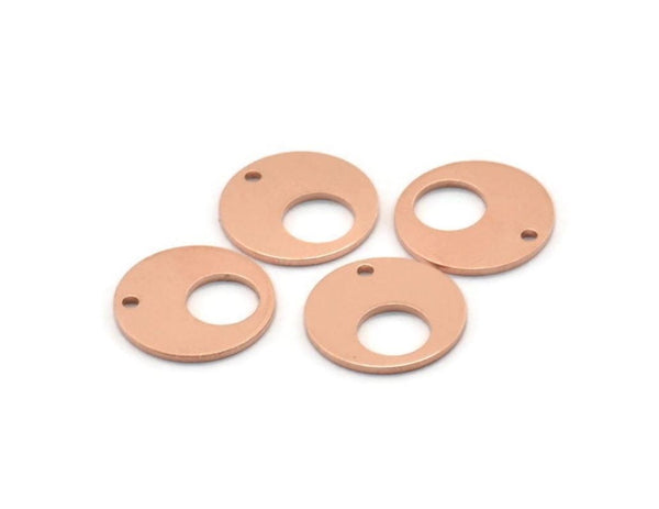 Copper Round Charm, 24 Raw Copper Round Charms With 1 Hole (13x0.80mm) M01639