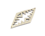 Silver Charm, Antique Silver Plated Brass, Silver Diamonds, Silver Connectors, Silver Charms (51x25x1.2mm) U070