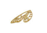 Brass Wing Charm, 6 Raw Brass Wing Charms With 1 Hole, Findings (30x14x0.80mm) SMP2875