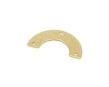 Brass Geometric Charm, 24 Textured Raw Brass Semi Circle Blanks With 3 Holes, Connectors, Charms, Findings (25x12.5x5.5x0.80mm) D1532 SY0409