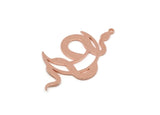 Copper Moon Charm, 2 Pieces Raw Copper Crescent Moon And Snake Shaped Charms With 1 Loop (40x22x0.80mm) SMP2865