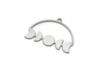 Steel Moon Charm, 2 Pieces Stainless Steel Moon Phases Charms With 1 Loop, Earring Findings (20x28x0.80mm) SMP2823