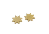 Brass Star Blank,  24 Raw Brass Tiny North Star Blanks, Findings (8x0.80mm) SMP2868