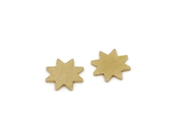 Brass Star Blank, 6 Pieces Raw Brass Tiny North Star Blanks, Findings (8x0.80mm) SMP2868
