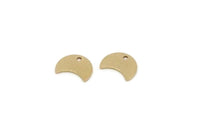 Brass Moon Charm, 4 Pieces Raw Brass Tiny Crescent Moon Charms With 1 Hole, Findings (6x8x0.60mm) SMP2878
