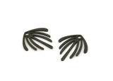 Black Fringed Charm, 24 Oxidized Black Brass Fringed Charms With 1 Hole (15x14x0.60mm) A3193 H0943