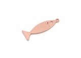 Copper Fish Charm, 4 Pieces Raw Copper Fish Charms With 1 Loop, Findings (20x7x0.80mm) SMP2850
