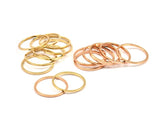 Gold / Rose Gold Connector, 12 Rose Gold Plated Brass Circle Connectors (18x1x1mm) BS 1096 Q0021