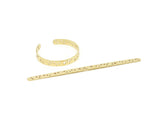Brass Star Bracelet, 2 Raw Brass Flat Star Patterned Bracelet, Bracelet Findings, Bangle Findings (157x8x1mm) BRC150