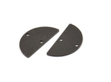 Black Semi Circle, 12 Oxidized Black Brass Textured Half Moon Connector With 2 Holes, Charms, Pendants (21x10.5x0.80mm) D0615 S923