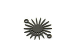 Black Sun Charm, 12 Oxidized Black Brass Moon And Sun Charms With 2 Loops, Connectors (20x16x0.60mm) A3195 H0076