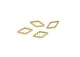 Brass Diamond Charm 24 Raw Brass Tiny Diamond Ring Charms, Connector Findings (10x5x0.80mm) SMP2876