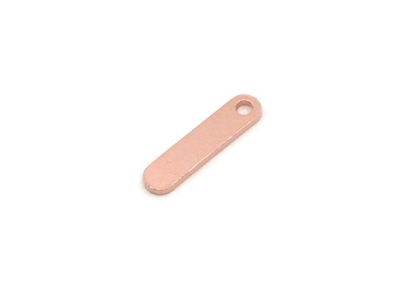 Copper Oval Charm, 4 Pieces Raw Copper, Copper Charm, Tiny Copper Oval Charms With 1 Hole (13x3x0.80mm) SMP2853