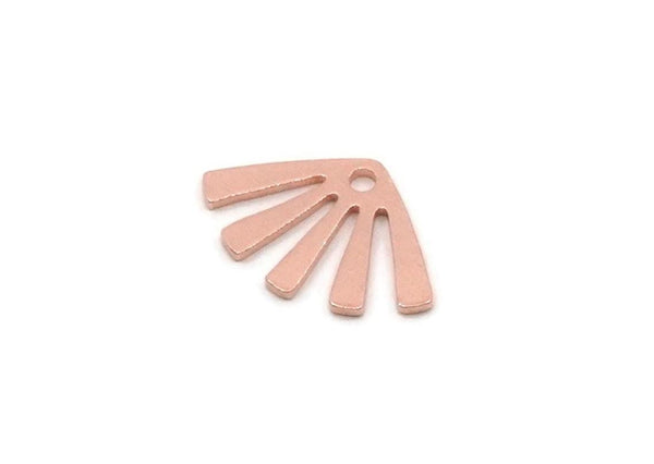 Copper Sun Charm, 4 Pieces Raw Copper Sun Charms With 1 Hole, Earring Charms, Findings (10x15x0.80mm) SMP2845