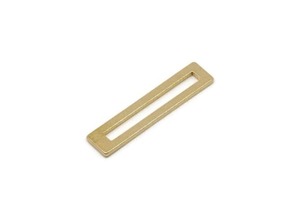 Brass Rectangle Ring, 4 Pieces Raw Brass Open Rectangle Connectors, Findings (23x5x1mm) SY0354