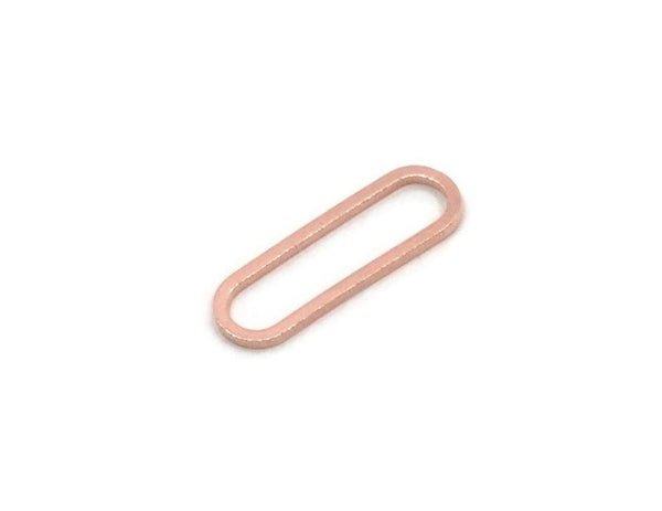 Copper Oval Charm, 4 Pieces Raw Copper Oval Rings, Connectors (15x5x0.80mm) SMP2852