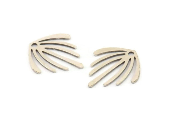 Silver Fringed Charm, 24 Antique Silver Plated Brass Fringed Charms With 1 Hole (15x14x0.60mm) A3193 H0943
