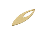 Brass Marquise Charm, 4 Raw Brass Marquise Shaped Charms With 1 Hole, Earring Findings (40x12x0.80mm) SMP2821
