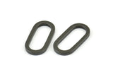 Black Oval Connector, 8 Oxidized Brass Black Oval Connectors, Charms, Findings (22x1.5x1.5mm) E005