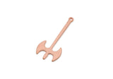 Copper Axe Charm, 8 Raw Copper Axe Charms With 1 Loop, Earring Charm, Axe Findings (30x13.5x0.80mm) SMP2830