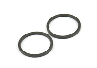 25mm Circle Connectors, 8 Oxidized Black Brass Circle Connectors (25x2x2mm) E009