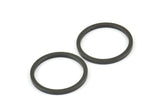 25mm Circle Connectors, 8 Oxidized Black Brass Circle Connectors (25x2x2mm) E009