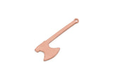 Copper Axe Charm, 8 Raw Copper Axe Charms With 1 Loop, Earring Charm, Axe Findings (31x11x0.80mm) SMP2827