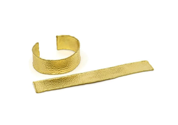 Adjustable Bangle Bracelet, Hammered 1  Raw Brass Flat Bracelet, Raw Brass Bracelet, Brass Bracelet Bangle (148x22x1.50mm) BRC098