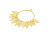 Brass Flower Charm, 4 Pieces Raw Brass Flower Shaped Charms With 1 Loop, Findings (35x40x0.60mm) SMP2014 A6345