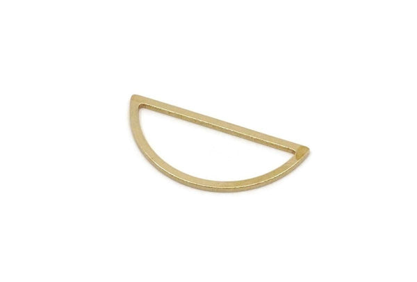 D Shape Rings, 2 Pieces Raw Brass D Shape Charms, Connectors, Geometric Findings (10x23x0.80mm) SMP2836 Y010